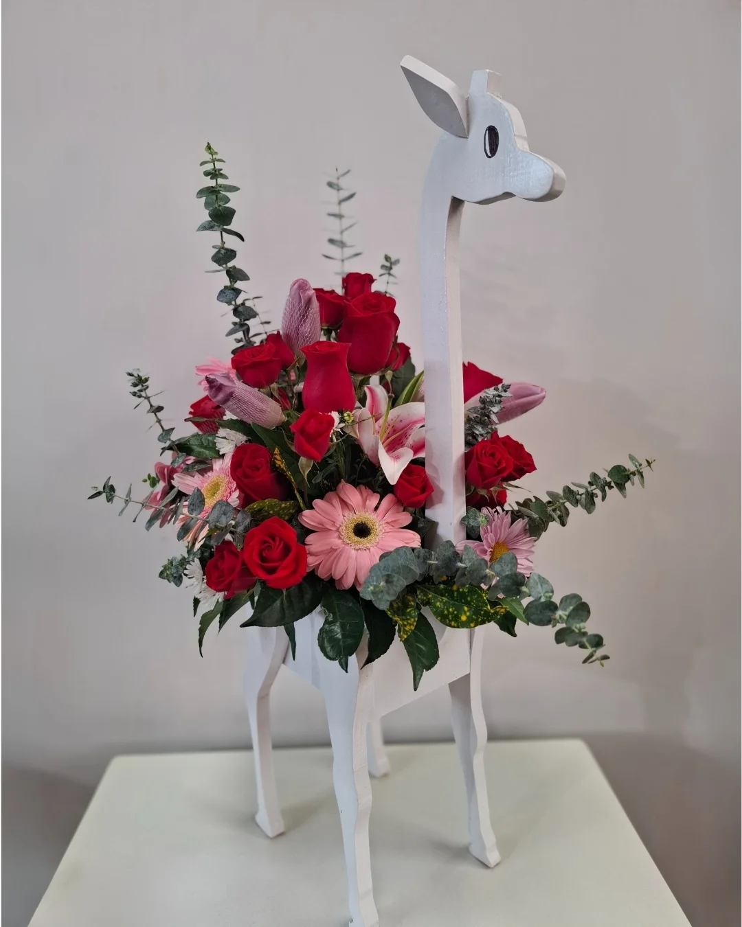 PRS-766-2 AURORA JIRAFA ROSAS ROJAS ELEGANTE | PRS-766