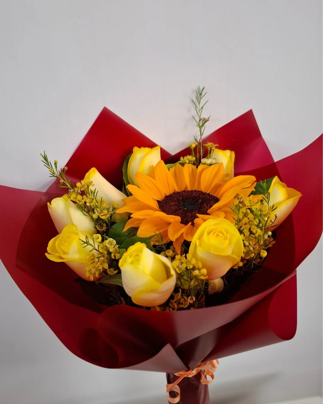PRS-886 AMBAR RAMO GIRASOL ROSAS AMARILLAS | PRS-886