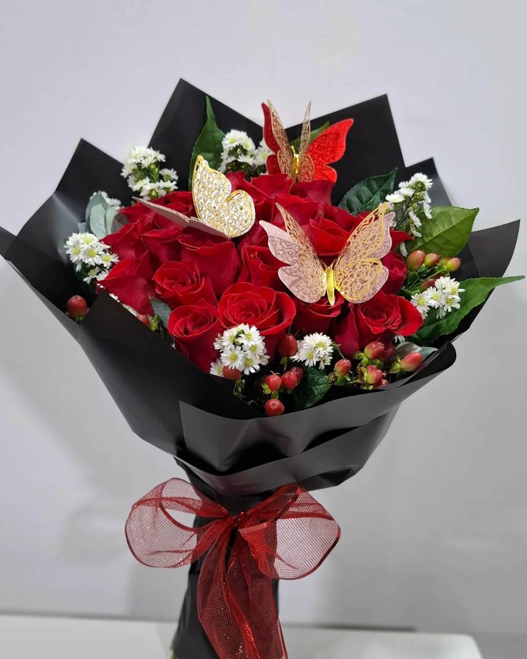 PRS-974 CARMESÍ RAMO ROSAS ROJAS MARIPOSAS | PRD-974